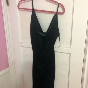 Green velvet dress